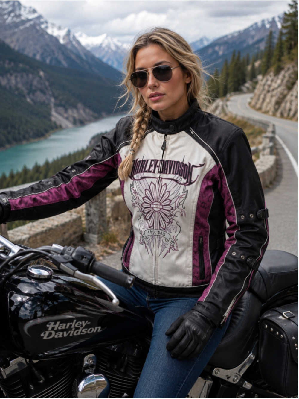 Harley-Davidson Motorcycle Jacket Women’s M Armored Biker Motomami Black Pink